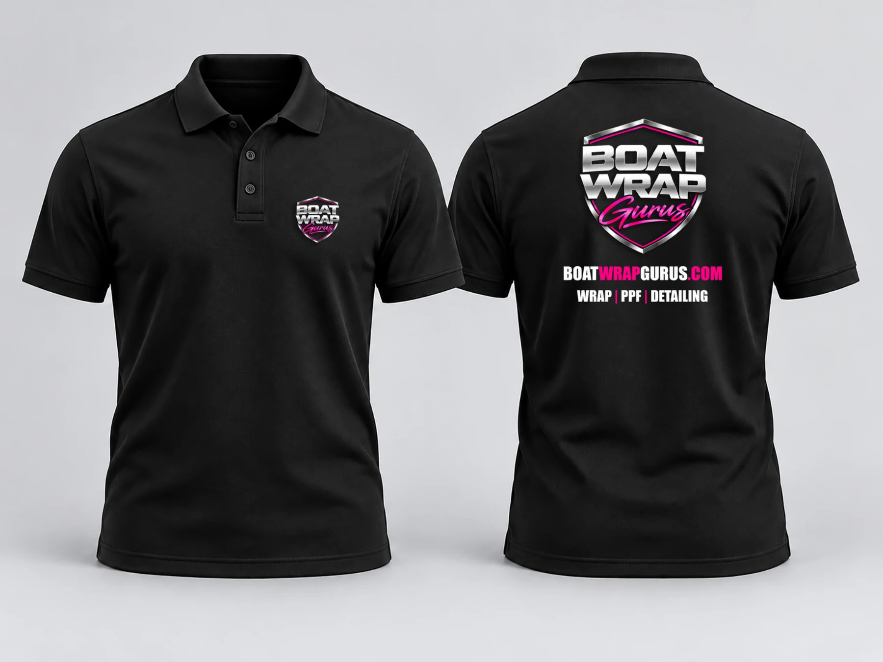 Boat Wrap Gurus polo mockup