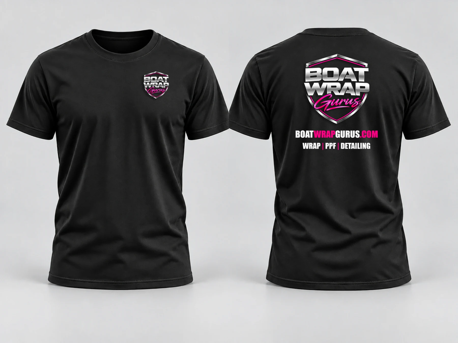 Short sleeve Boat Wrap Gurus shirt mockup