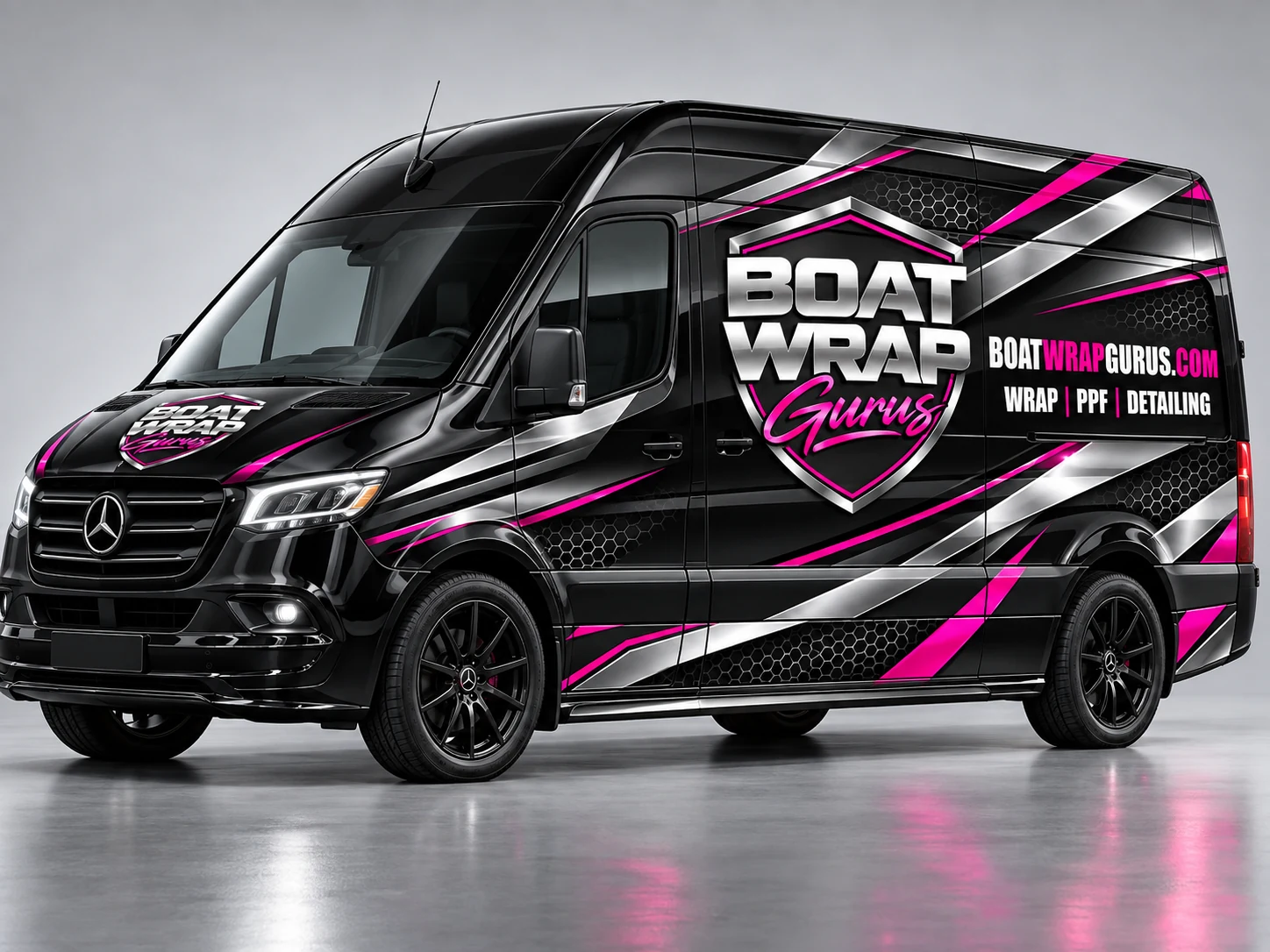 Boat Wrap Gurus commercial van wrap mockup